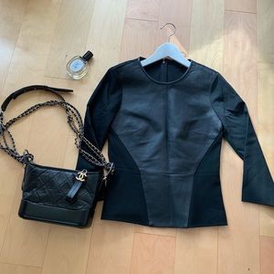 Tibi leather and cotton top, cool girl style
